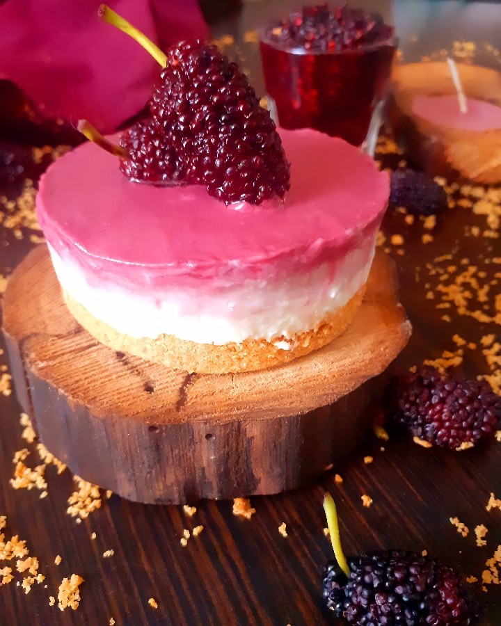 عکس چیز کیک توت سیاه