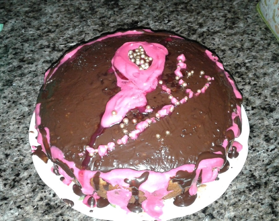 کیک ساده جشن تکلیف دخترم