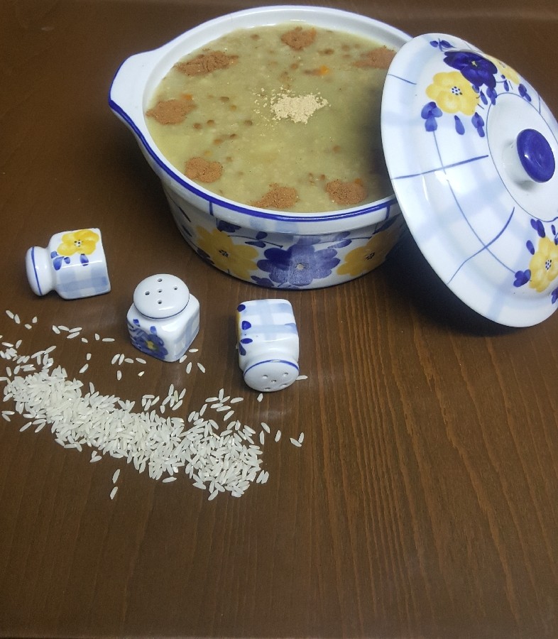 سوپ برنج و عدس  بدون رب
