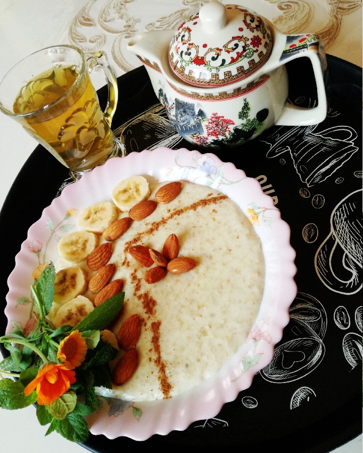 عکس اوتمیل جو دوسر وچای سبز