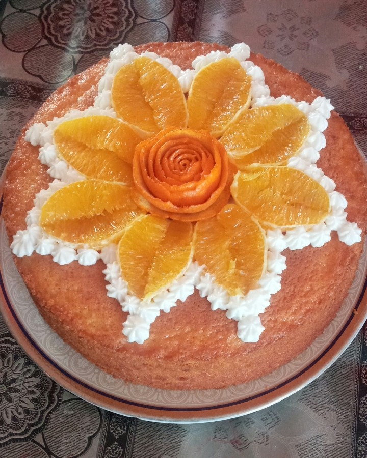 عکس کیک پرتقالی بسیار لطیف 