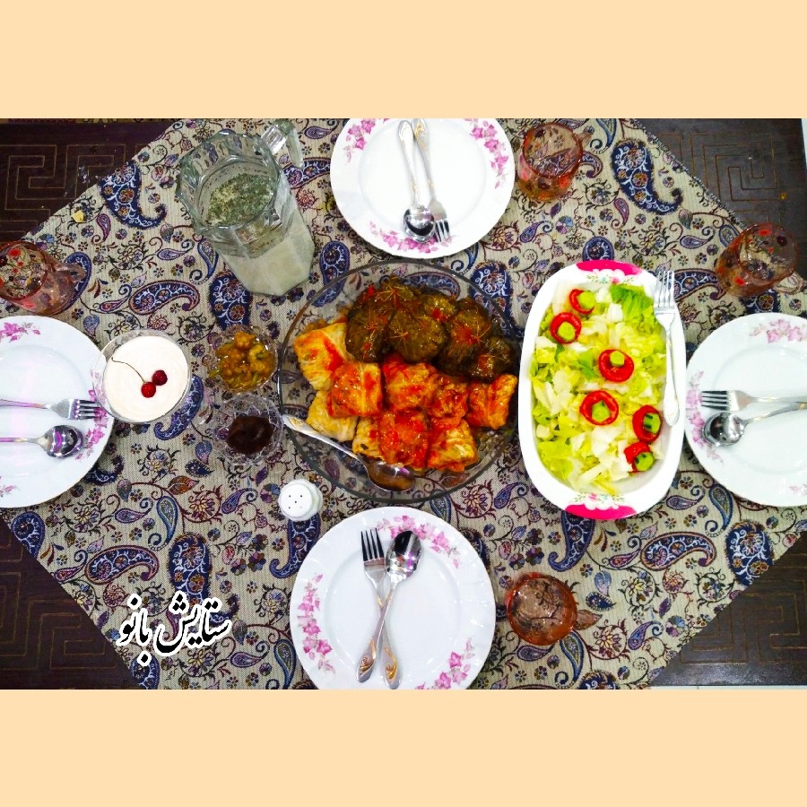 عکس دلمه برگ مو دلمه کلم سفید