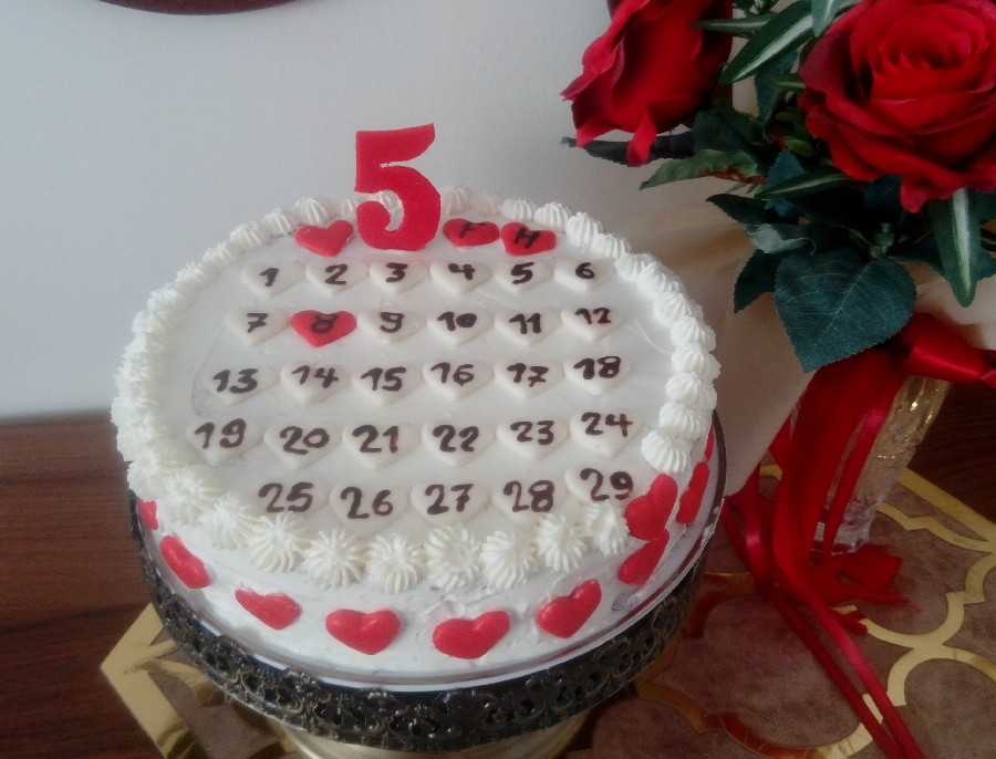 عکس کیک پنجمین سالگرد عقدمون