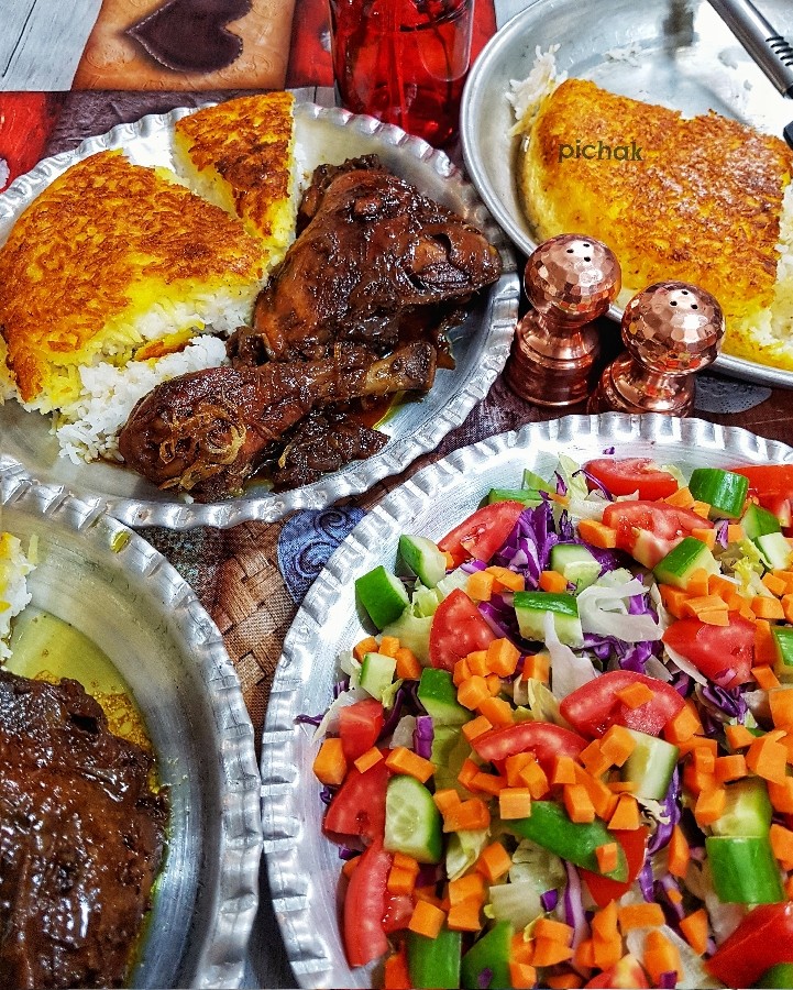 عکس مرغ با سس انار و شیره