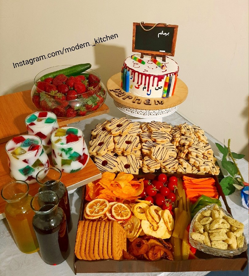 عکس ا ایده جشن الفبا ایده دیزاین ژله خورده شیشه سینی مزه