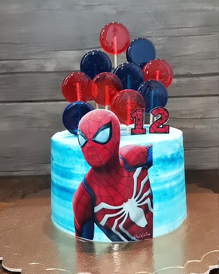 عکس کیک تولد تم مرد عنکبوتی 