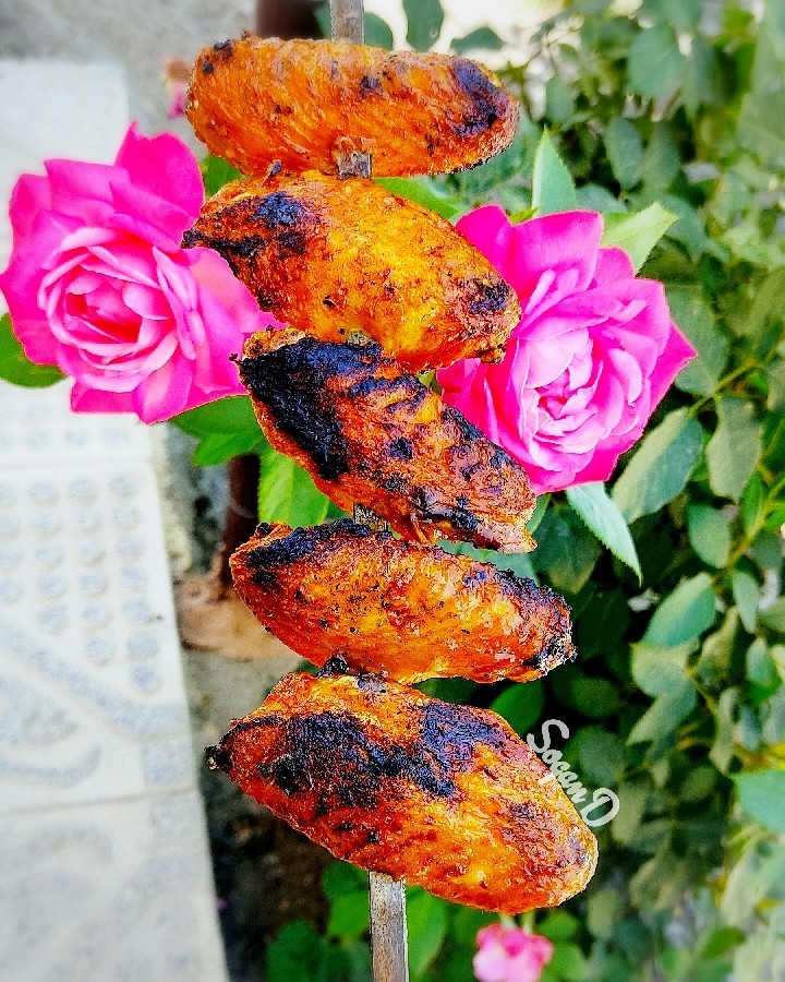 بال مرغ کبابی