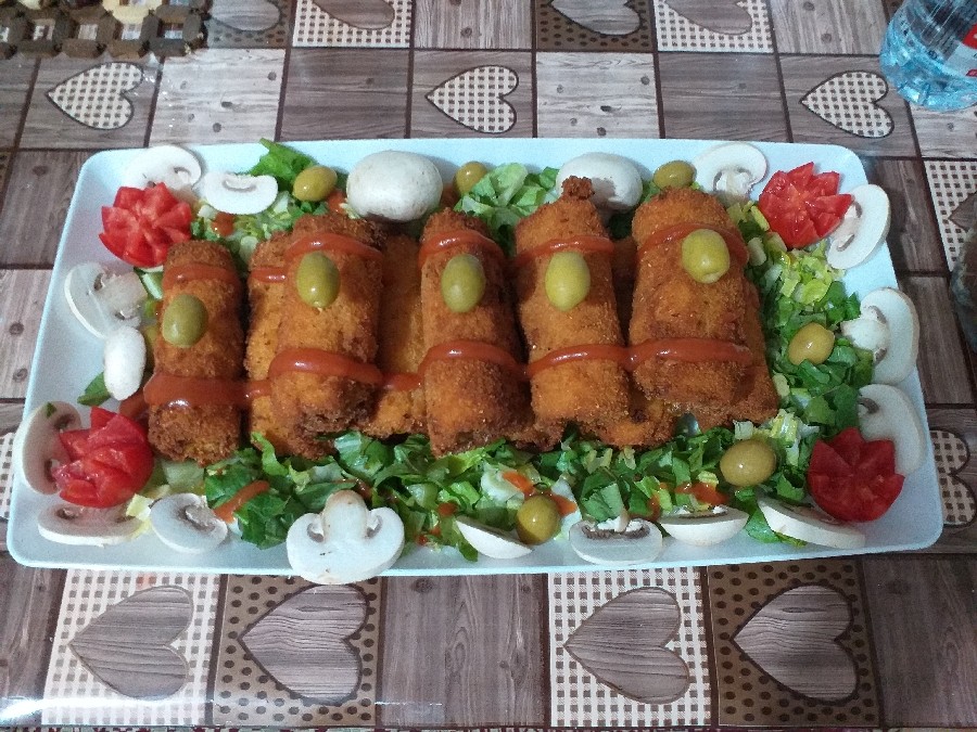 رول سوخاری ژامبون و پنیر