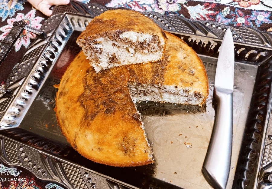 عکس کیک وانیلی دو رنگ