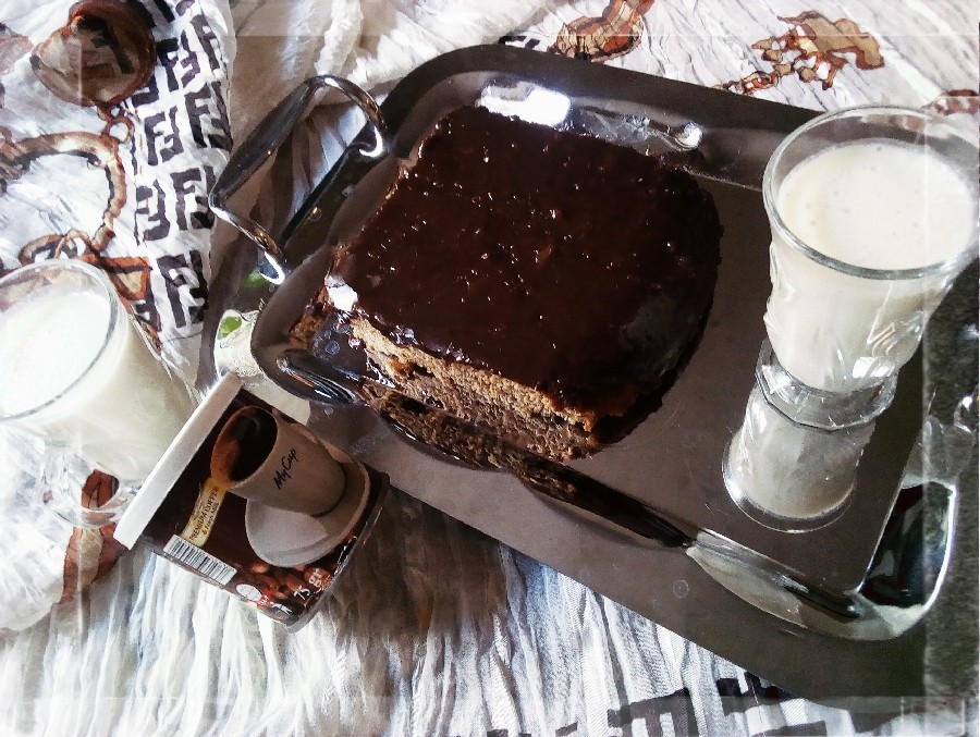 عکس کیک خیس قهوه شکلاتی