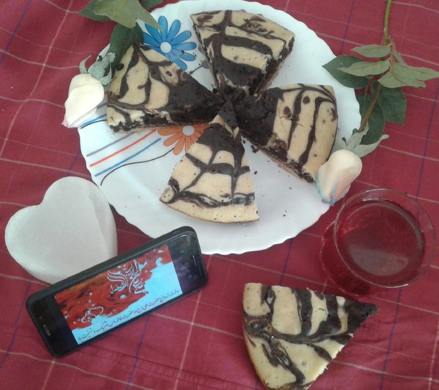 عکس کیک دورنگ (کیک زبرا)