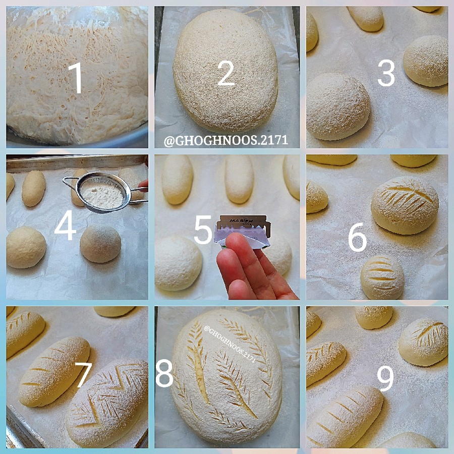 عکس #مراحل کار با خمیر نان فرانسوی (نان‌هایدی)