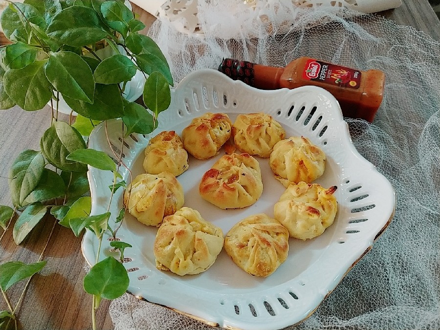 عکس بقچه مرغ و قارچ پنیری