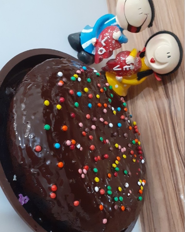 عکس کیک کاکائو با روکش شکلاتی