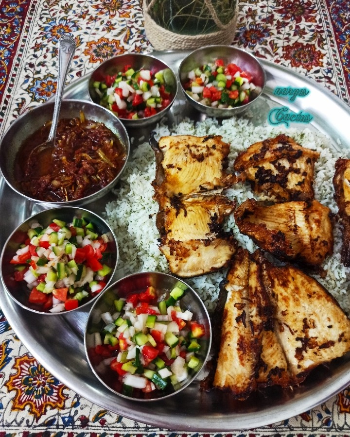 عکس سبزی پلو با ماهی