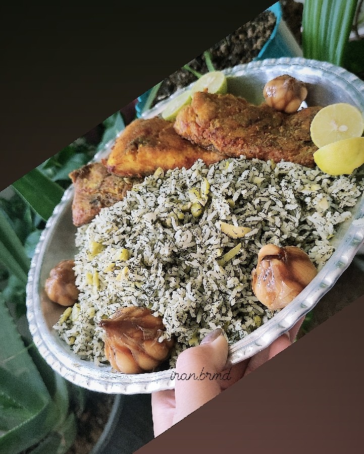 عکس پلو سبزی با ماهی