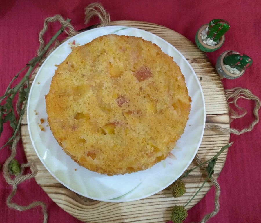 کیک هلو peach cake