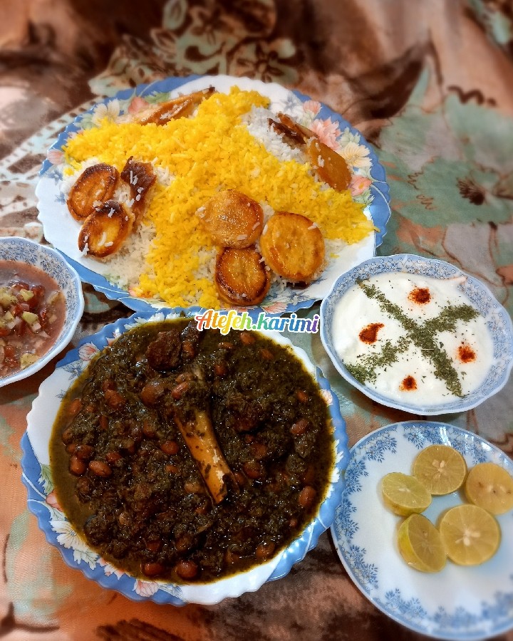 عکس پلو و خورشت قرمه سبزی