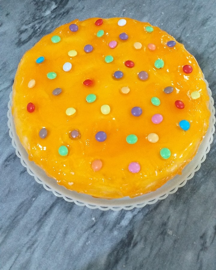 کیک خامه ای با ژله بریلو 