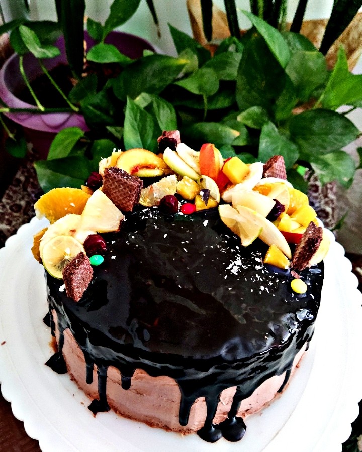عکس کیک شکلاتی خامه ای