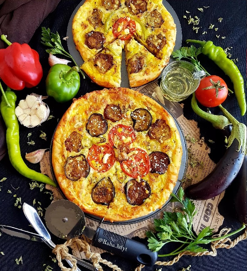 عکس پیتزا سبزیجات کبابی