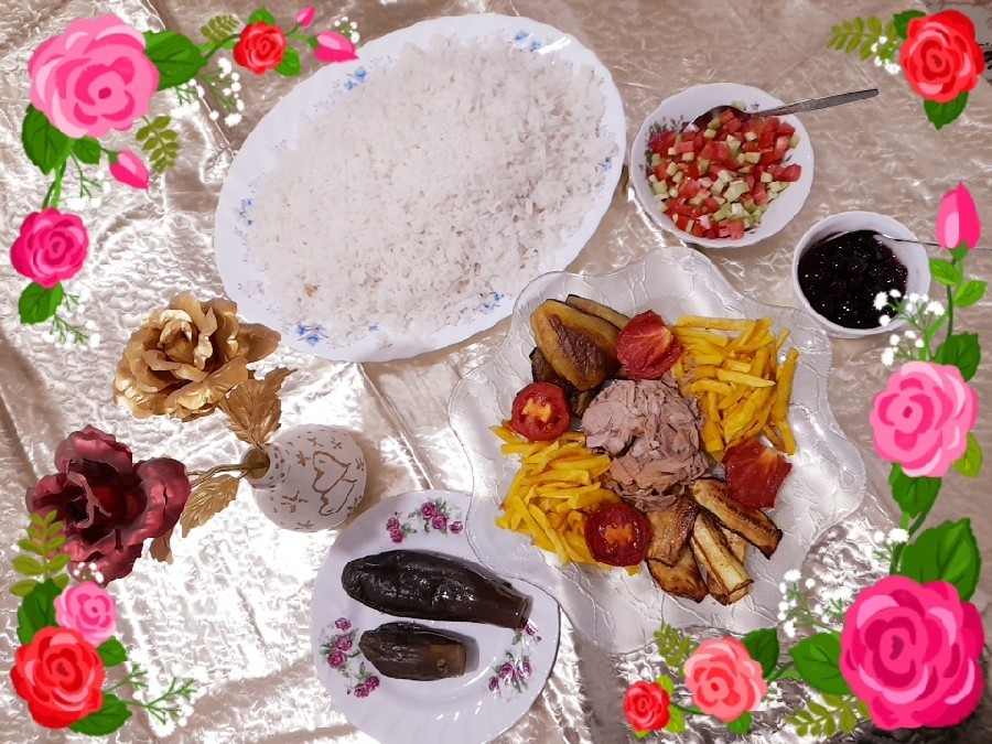 عکس چلو با خورشت تن ماهی