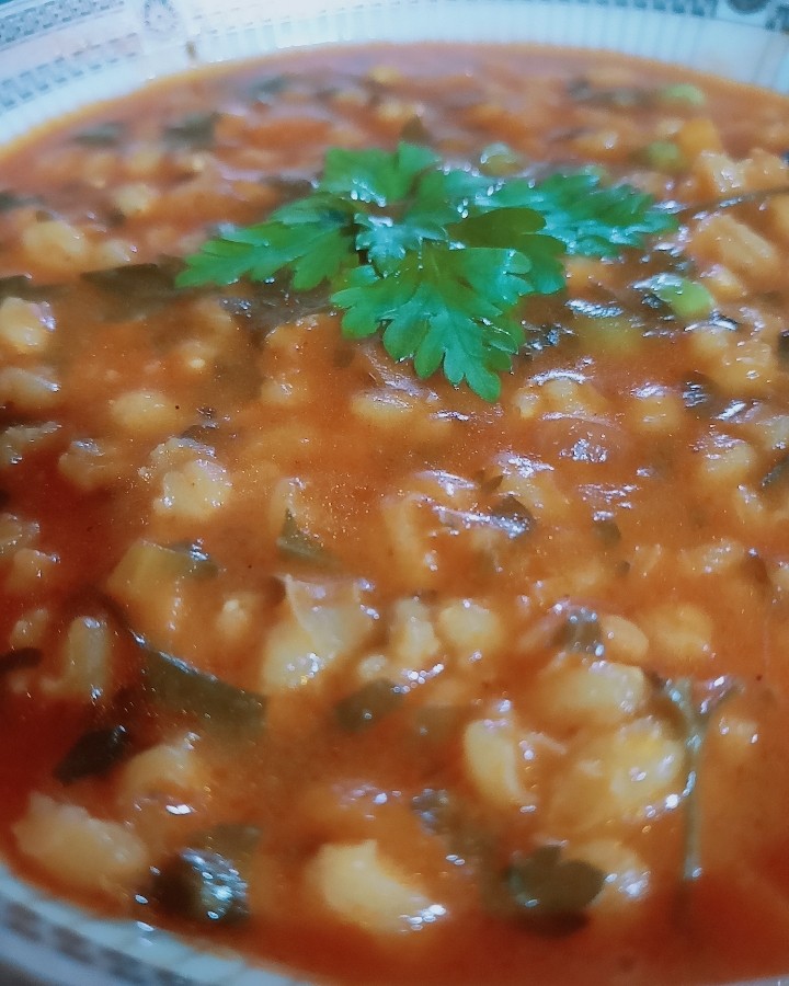 عکس سوپ جو بدون گوشت و مرغ?