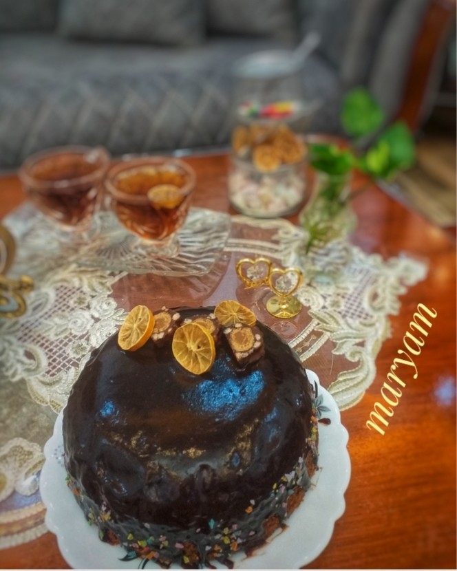 عکس مینی کیک شکلاتی با کرم شکلاتی