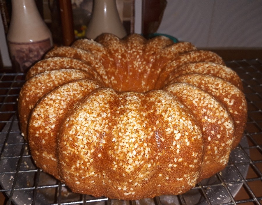 عکس کیک کنجدی خوشمزه جاتون سبز