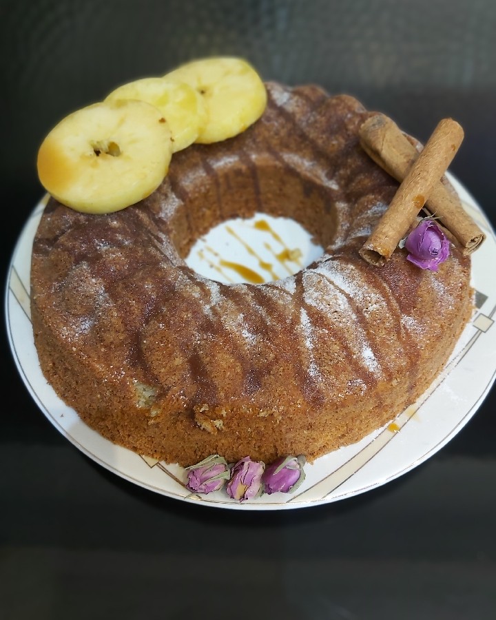 عکس کیک سیب  دارچین با عطر و طعم بی نظیر ?حتما امتحان کنید