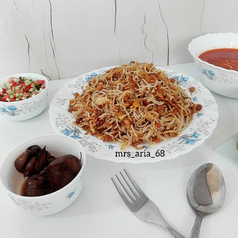 عکس رشته تپک با مرغ