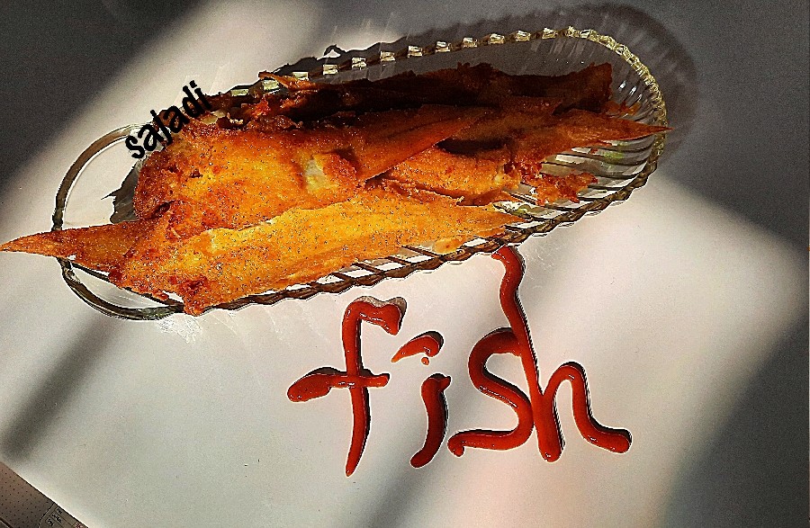 عکس ماهی سرخ شده(زبان)