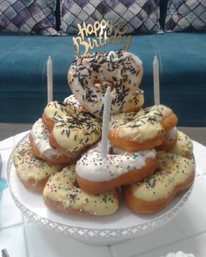 عکس کیک تولد دوناتی برای همسر