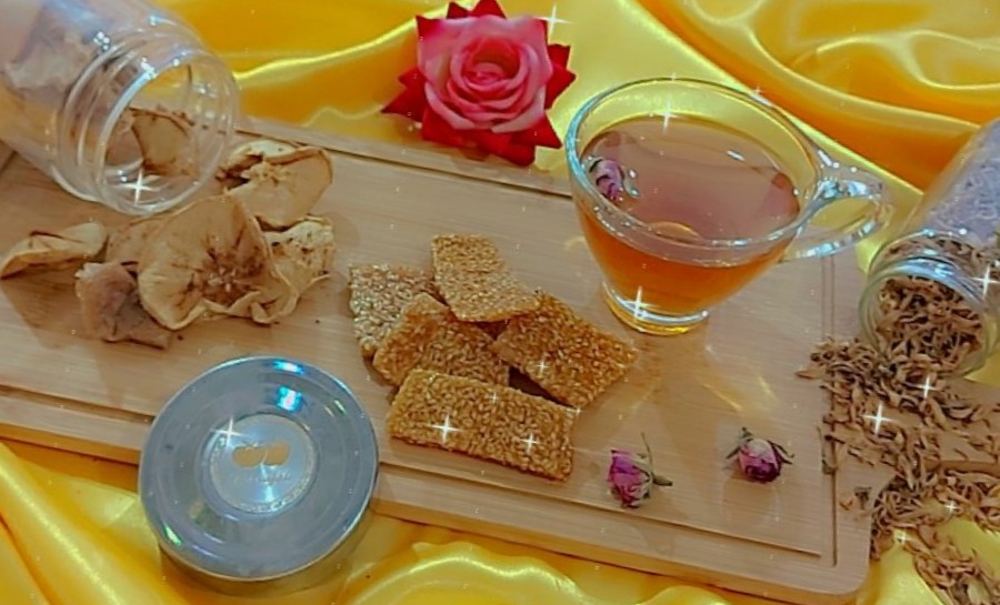 عکس دمنوش ترکیبی بهارنارنج وسوهان عسلی و غیر اشپزی