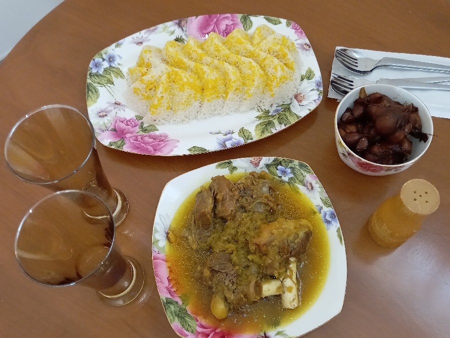 عکس چلو گوشت زعفرانی