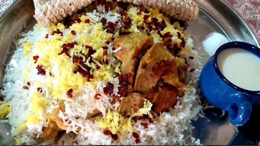 عکس زیر برنجی لرستان (چلو گوشت )