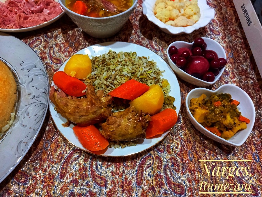 عکس باقالی پلو وگردن