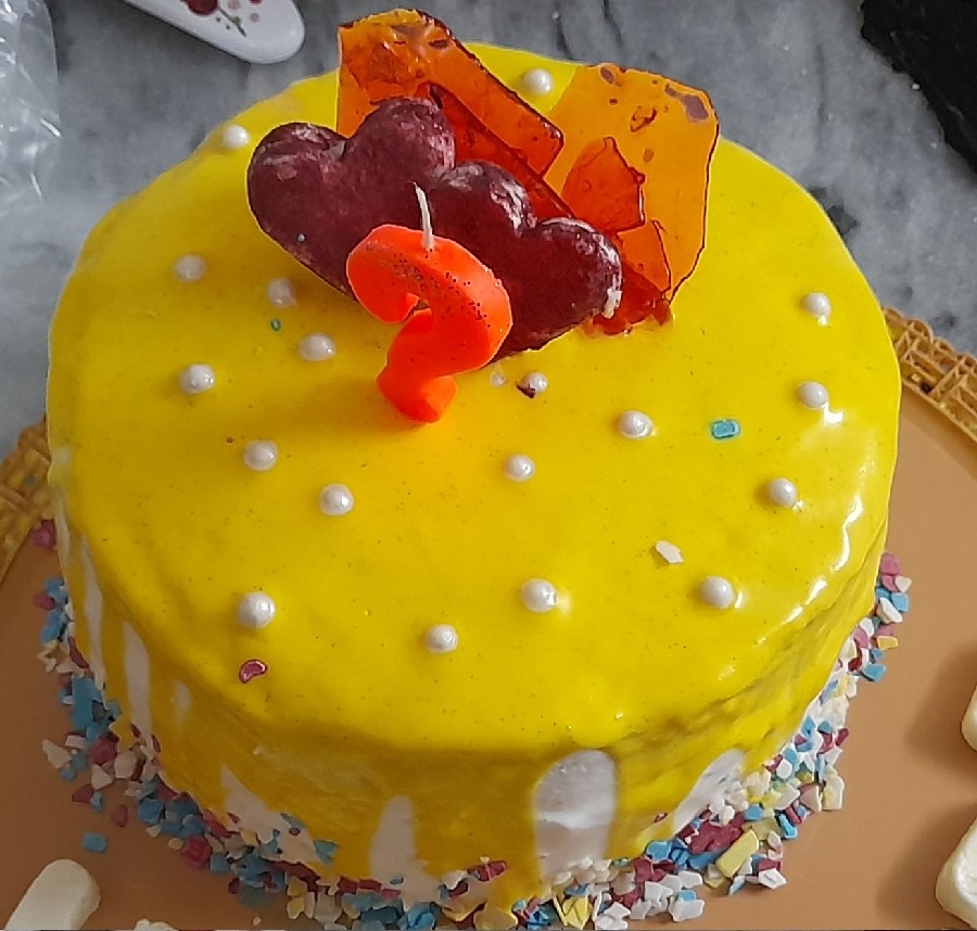 کیک تولد همسر ودومین خامه کشی 
