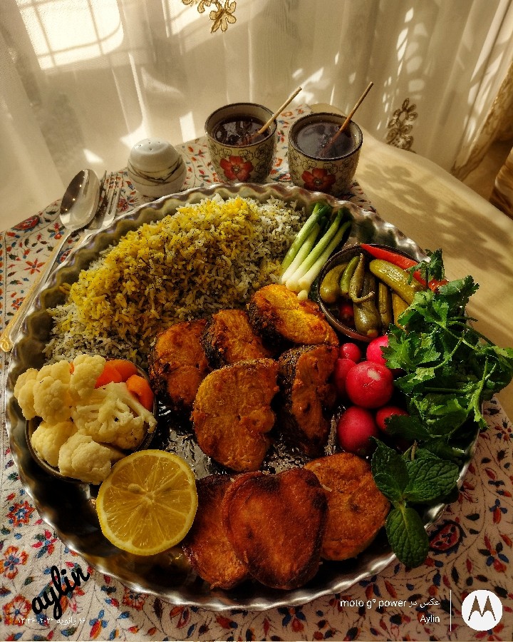 عکس سبزی پلو ماهی