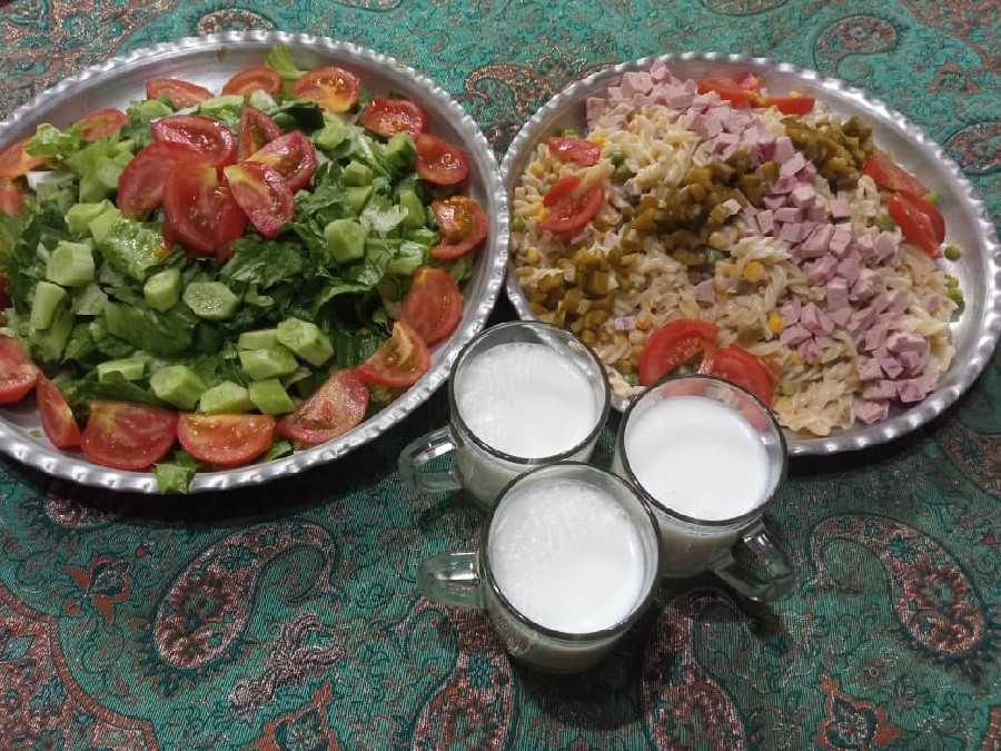 عکس سالاد ماکارونی و ژله
