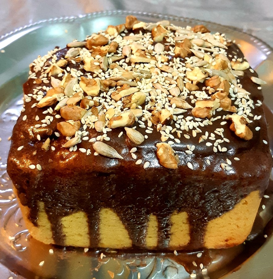 عکس کیک پرتقالی با رویه گاناش