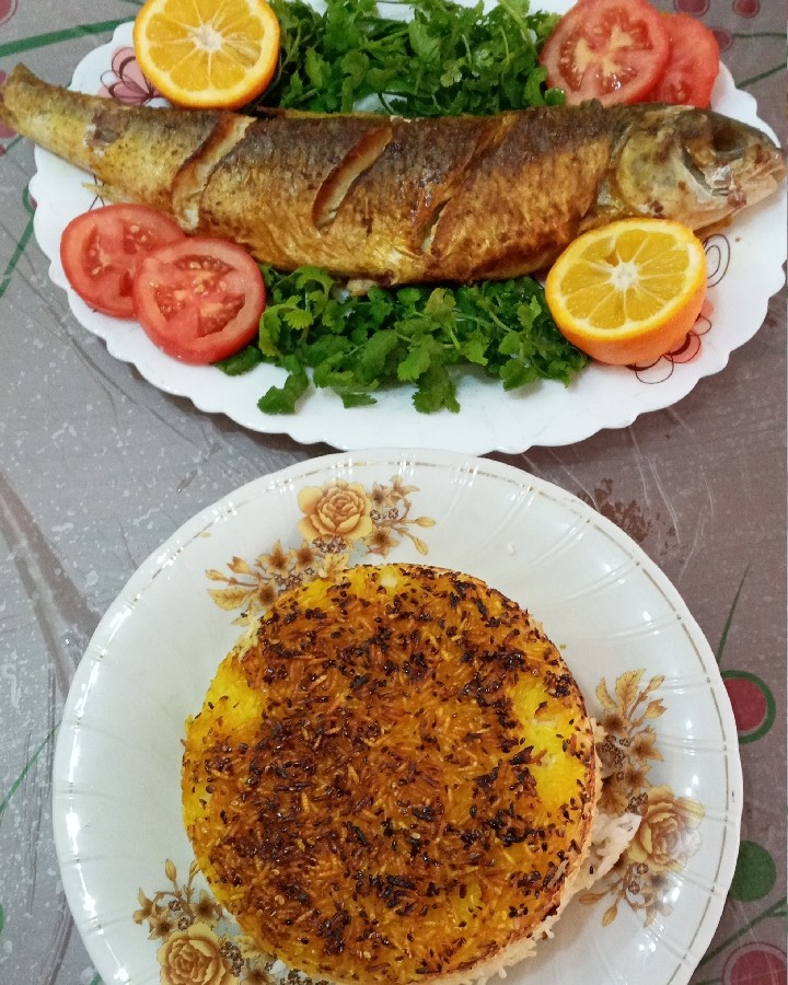 عکس ماهی سفید شمال نهار امروز ما ۳ نفر جاتون سبز گلهای پاپی