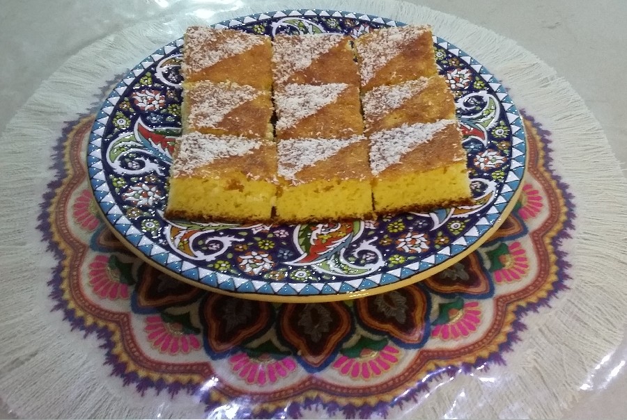 کیک برنجی نارگیلی