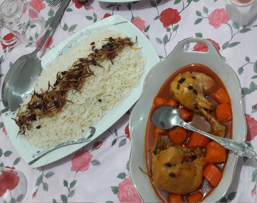 عکس مرغ و برنج