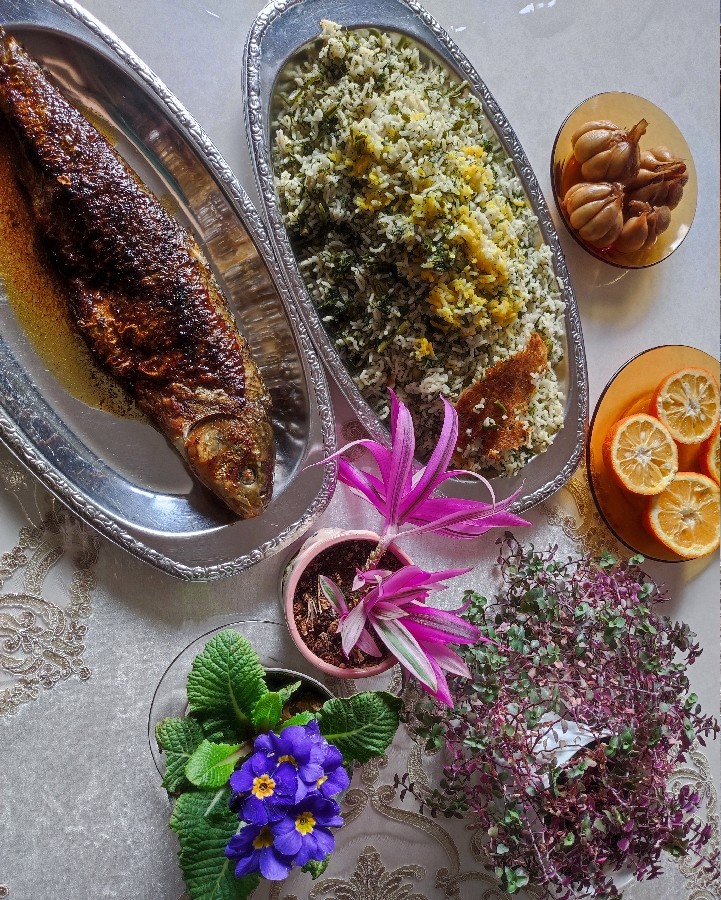 عکس سبزی پلو با ماهی