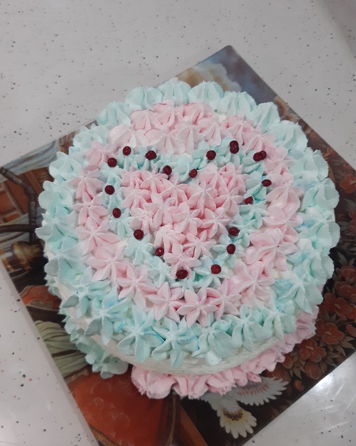 کیک تولد همسرم که خودم درستش کردم