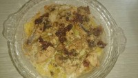 سیب زمینی برشته با مرغ و خامه