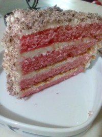 کیک رنگی با رویه پنیری مخصوص