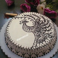 تزیین کیک به شکل طاووس