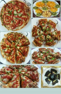 پیتزای خونگی خوشمزه جای همه پاپیونی های گل خالی ... :)))))